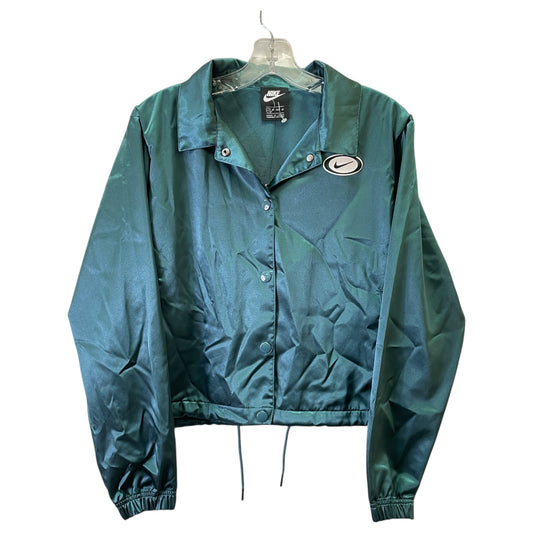Athletic Jacket By Nike In Teal, Size:Xs