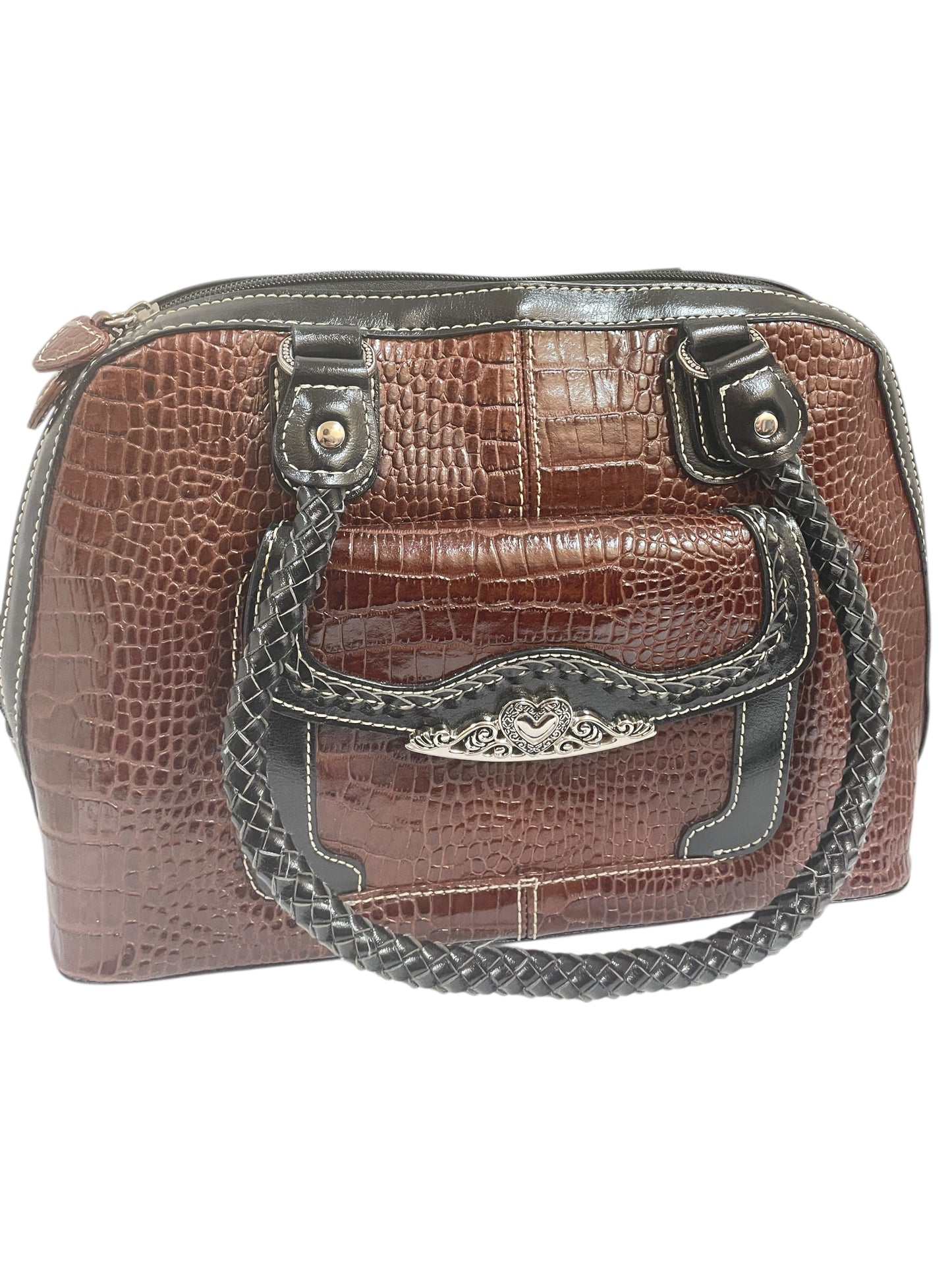 Handbag By Brighton In Black & Brown, Size:Medium