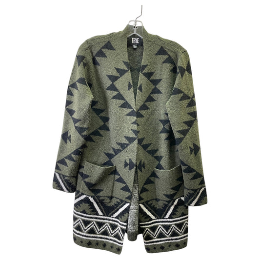 Cardigan Designer By Frye In Black & Green, Size:S