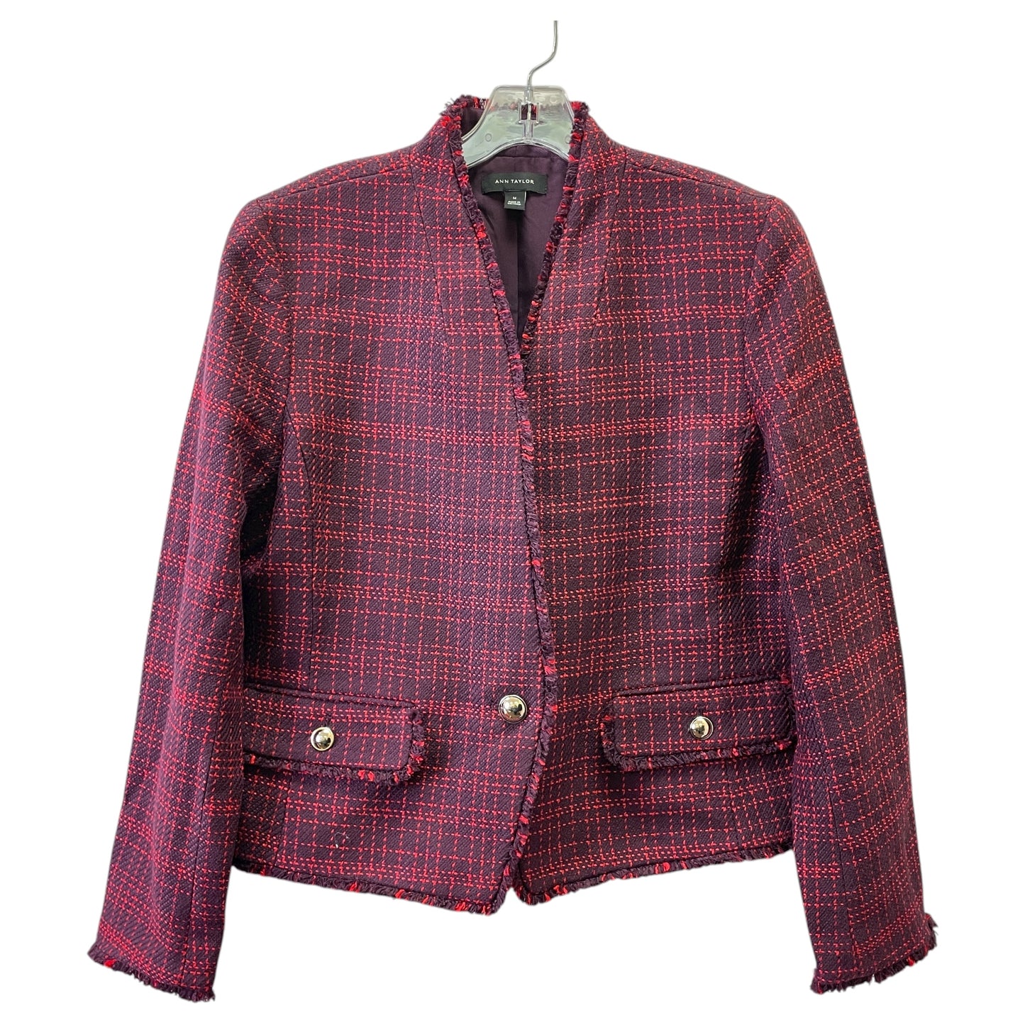 Blazer By Ann Taylor In Purple & Red, Size:14