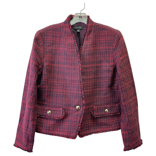 Blazer By Ann Taylor In Purple & Red, Size:14