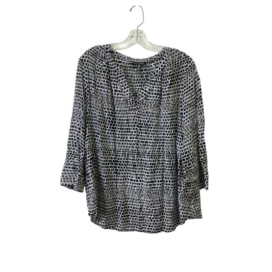 Top 3/4 Sleeve By Willi Smith In Black & White, Size:1X