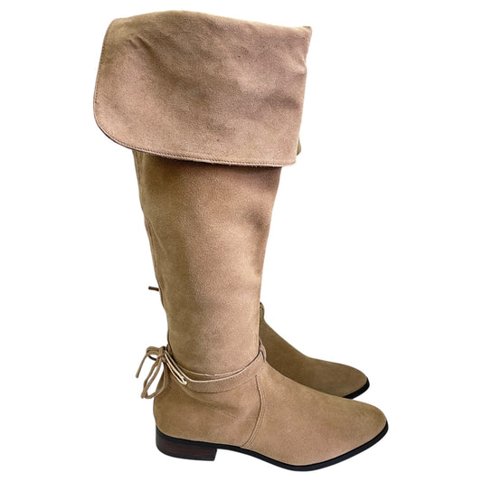 Boots Knee Flats By White House Black Market In Beige, Size:7.5