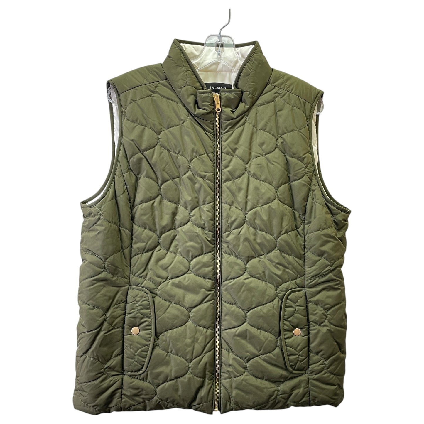 Vest Puffer & Quilted By Talbots In Green, Size:Xl