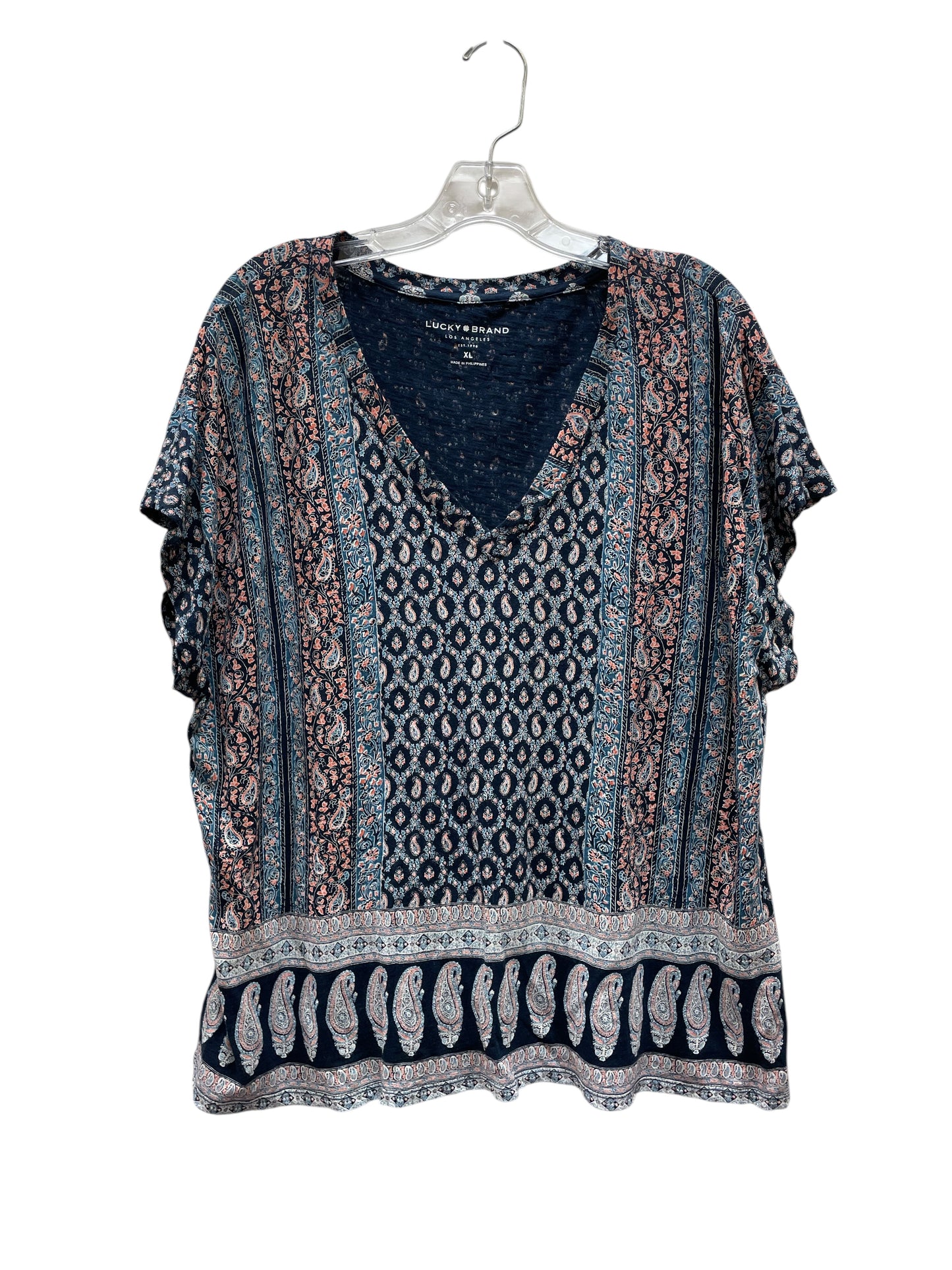 Top Ss By Lucky Brand In Blue & Pink, Size:Xl