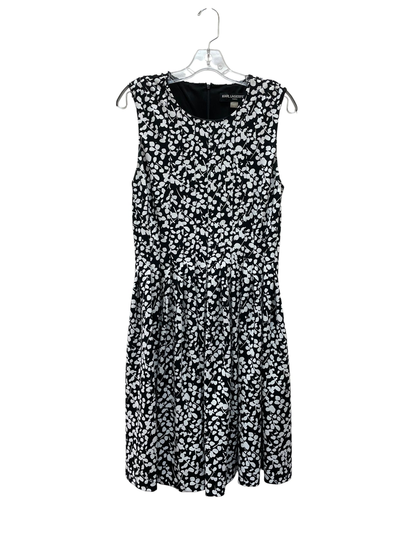 Dress Designer By Karl Lagerfeld In Black & White, Size:L