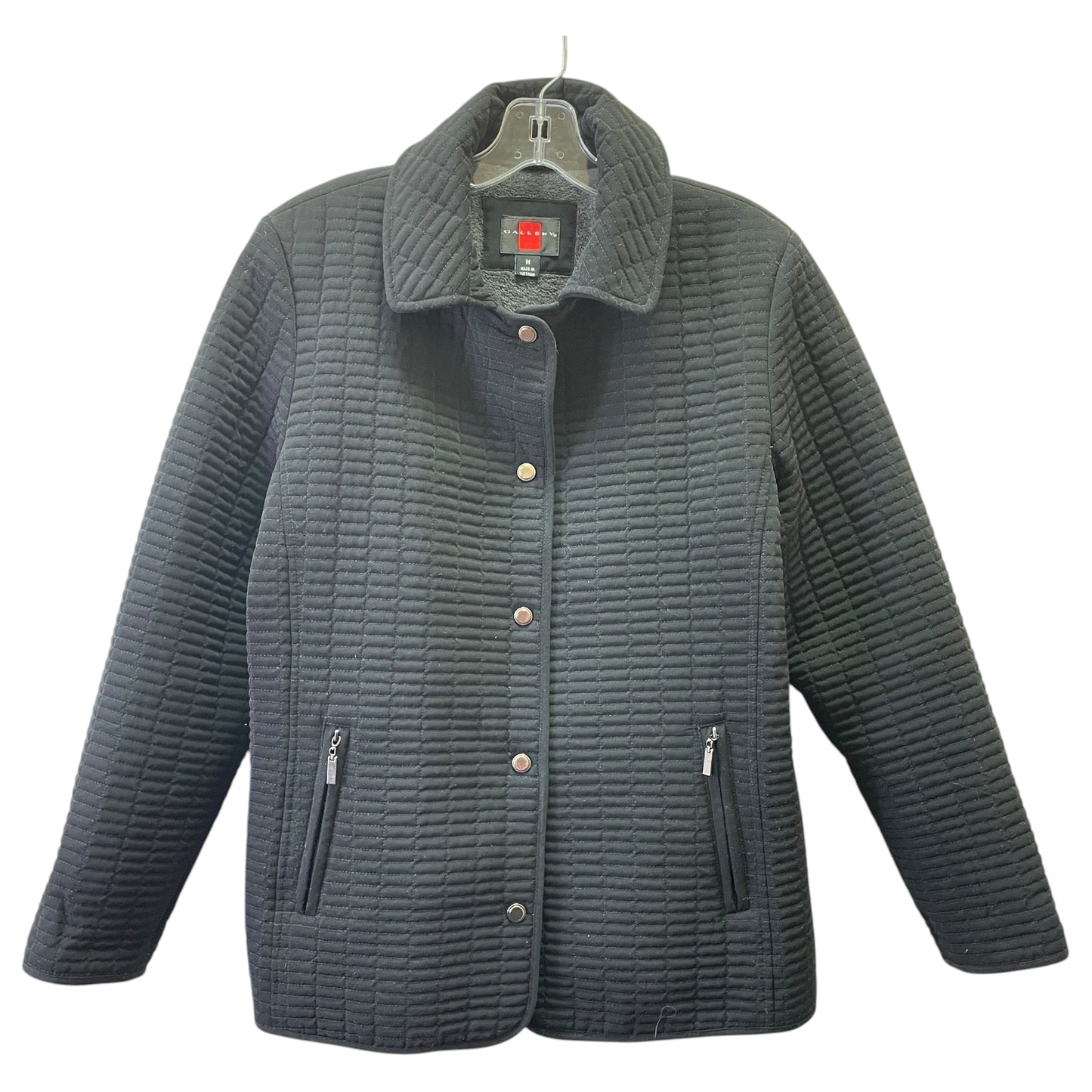 Jacket Puffer & Quilted By Gallery In Black, Size:M
