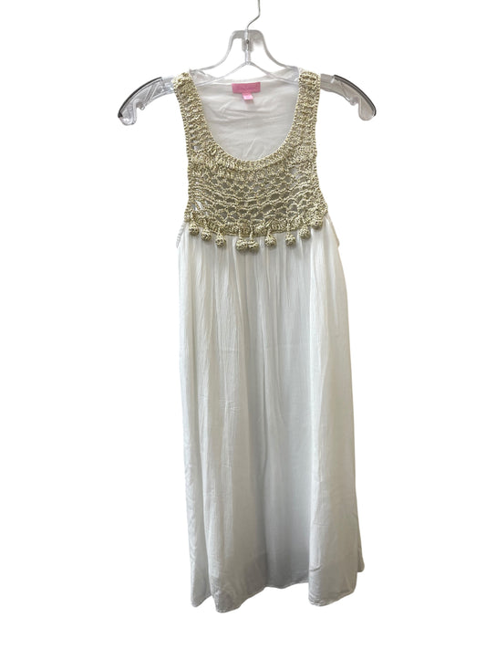 Dress Designer By Lilly Pulitzer In Gold & White, Size:S