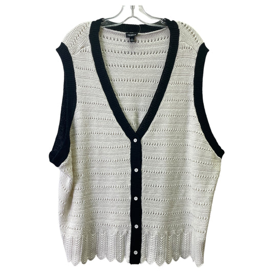 Vest Sweater By Torrid In Black & White, Size:4X