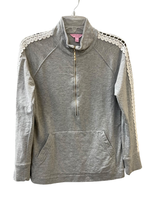 Top Ls Designer By Lilly Pulitzer In Grey & White, Size:S