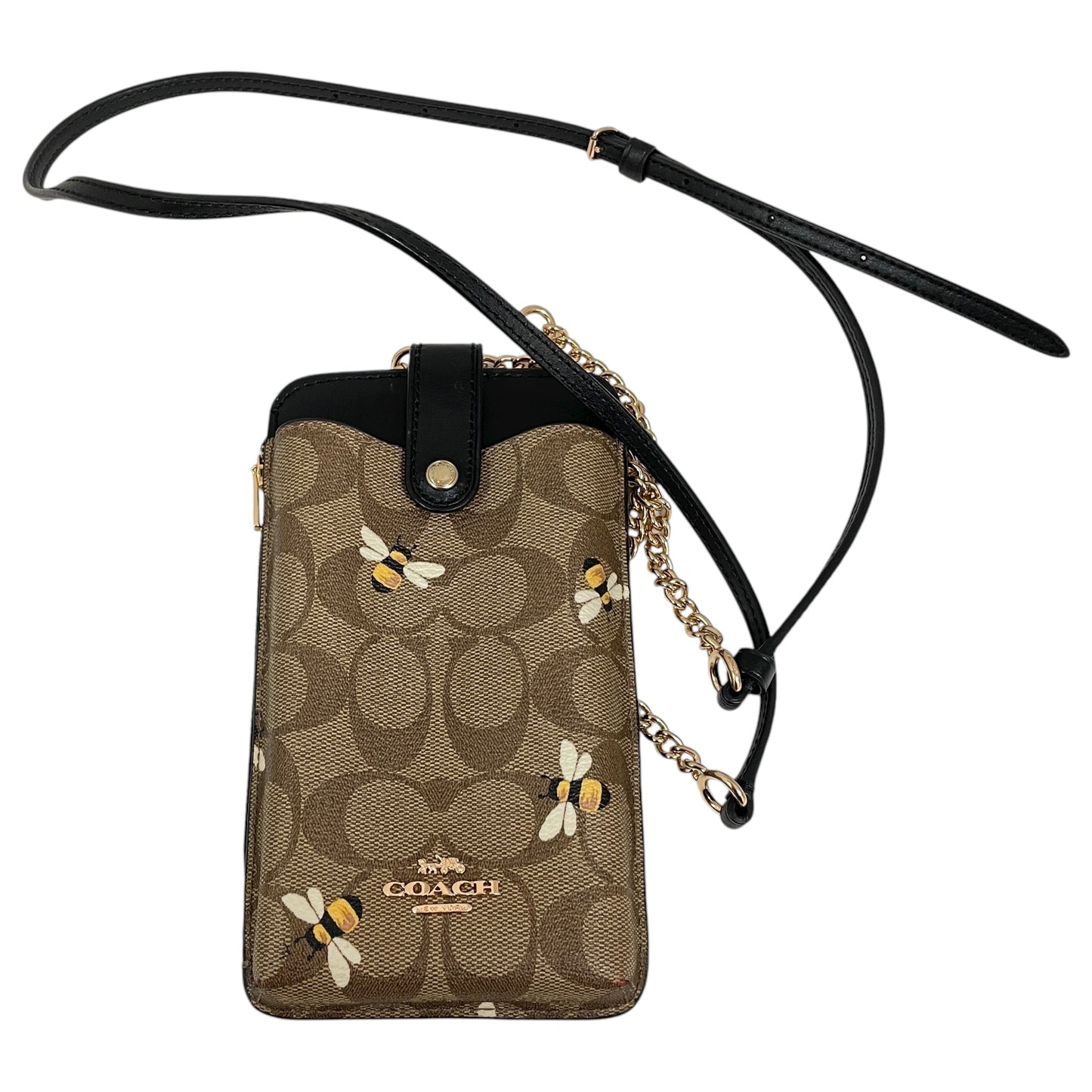 Crossbody Designer By Coach In Black & Brown, Size:Small