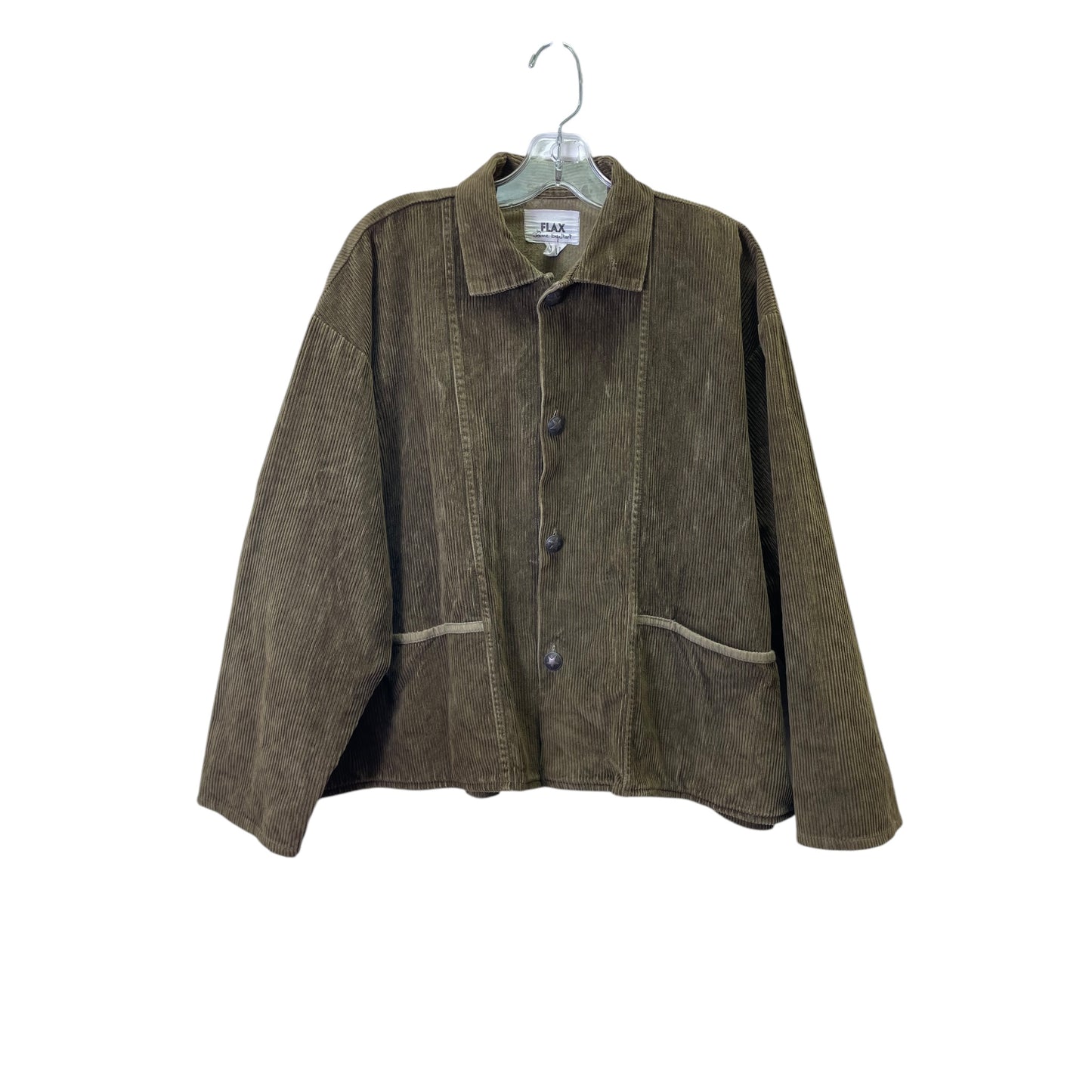 Jacket Shirt By Flax In Green, Size:M