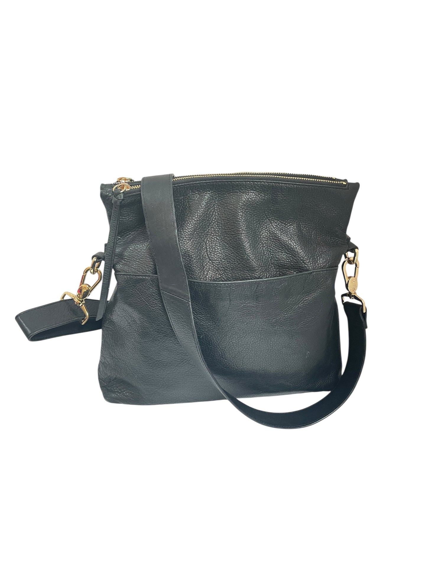 Crossbody Leather By Margot In Black, Size:Large