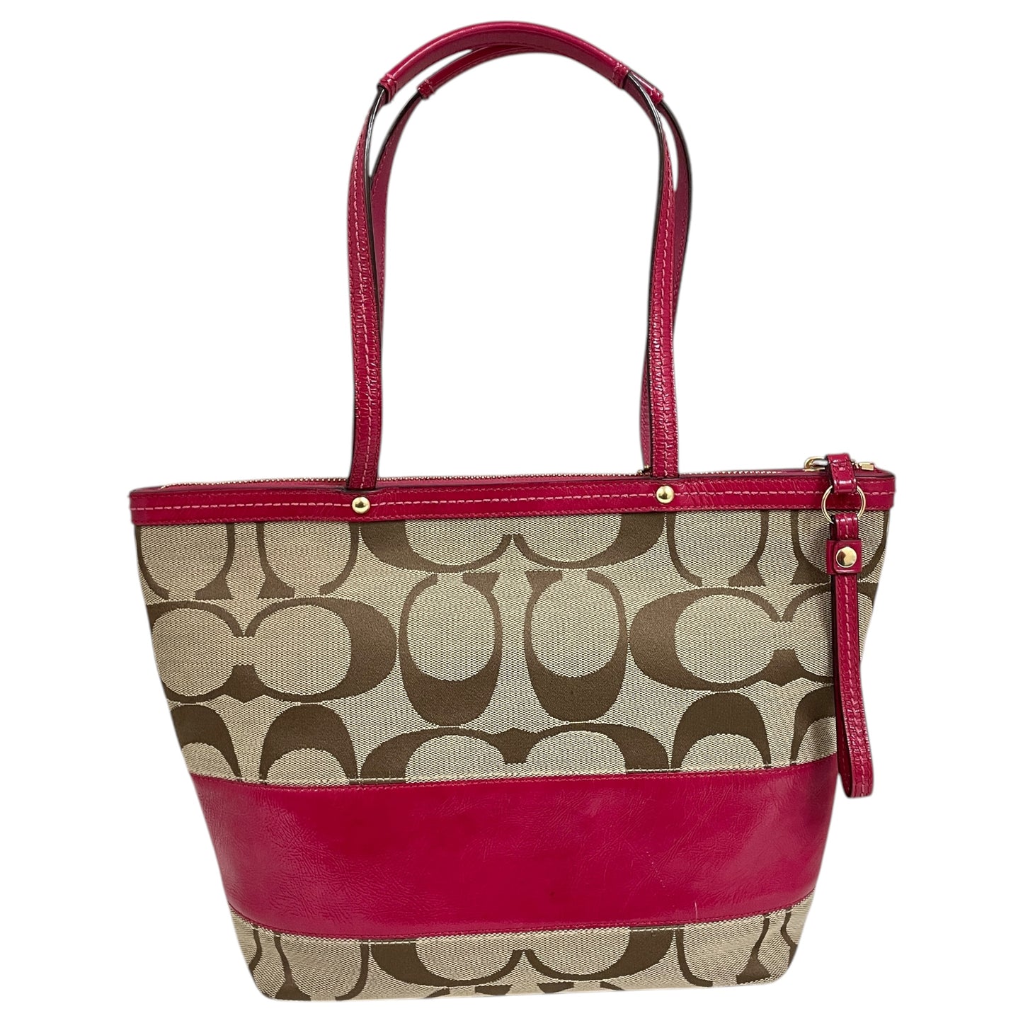 Handbag Designer By Coach In Brown & Pink, Size:Medium