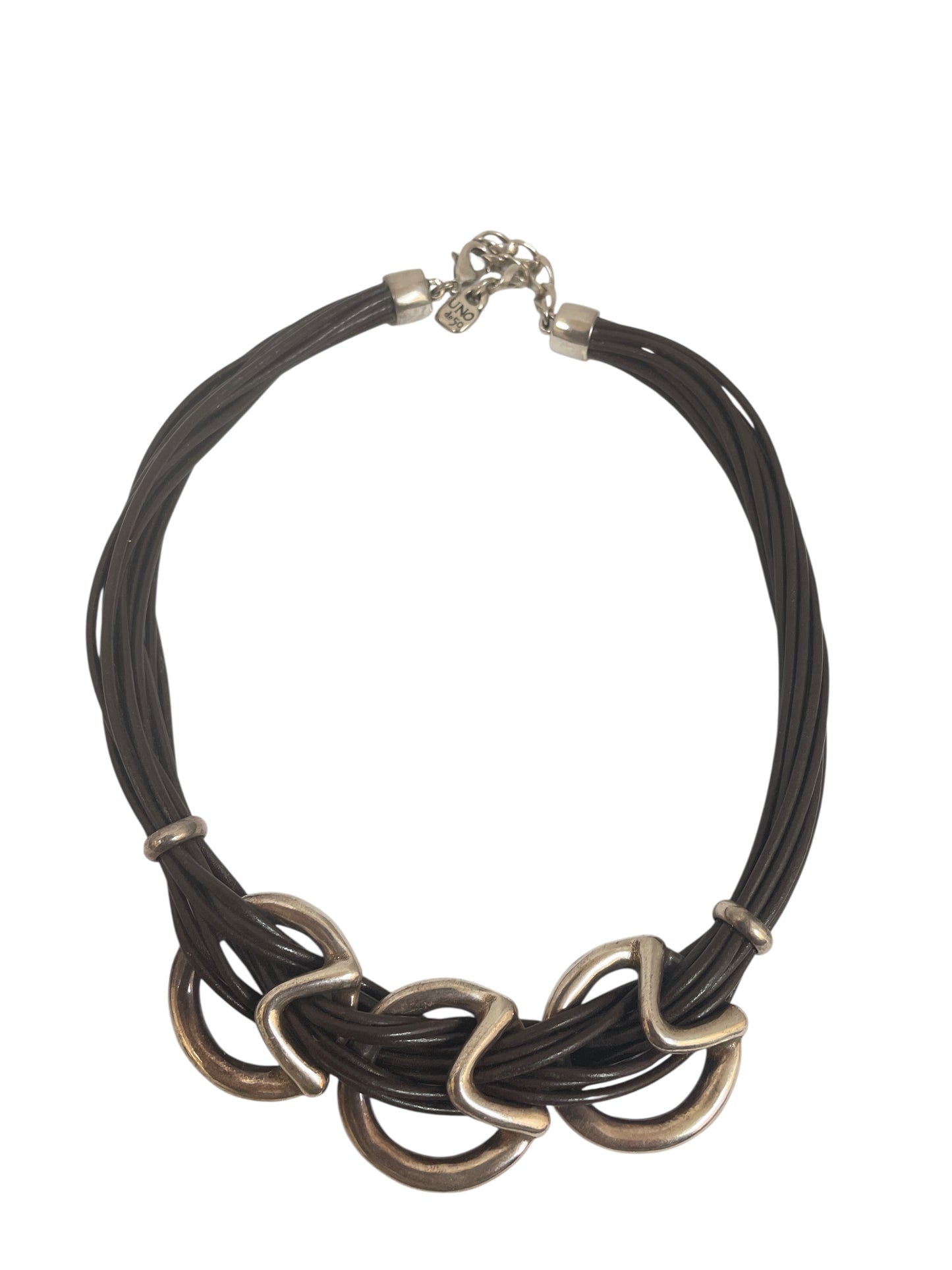 Necklace Sterling Silver By Uno De 50 In Brown & Silver