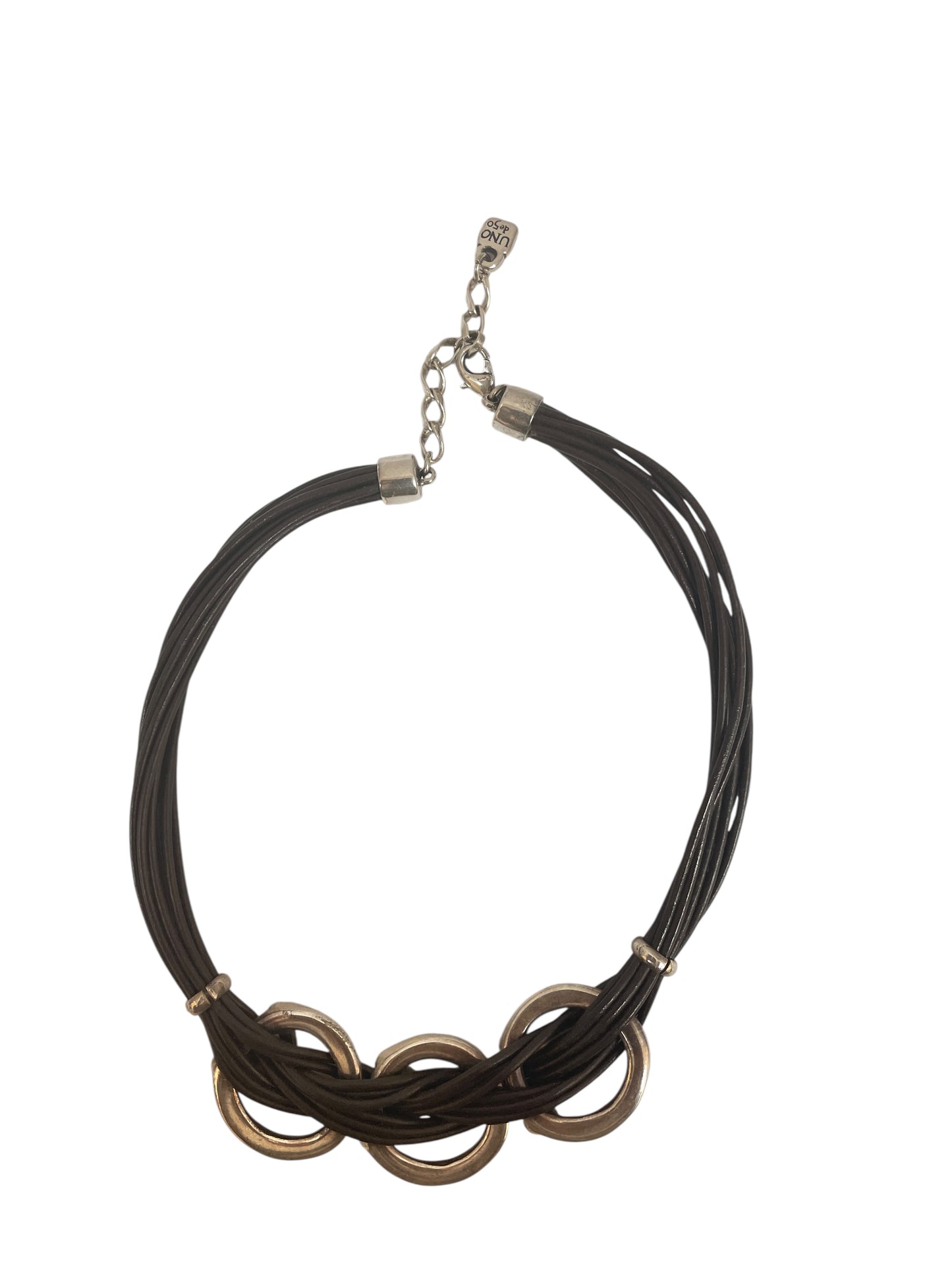 Necklace Sterling Silver By Uno De 50 In Brown & Silver