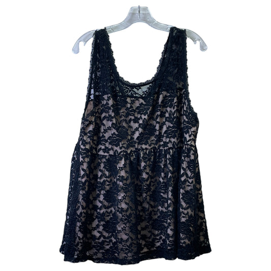 Top Sleeveless By Torrid In Black & Cream, Size:2X