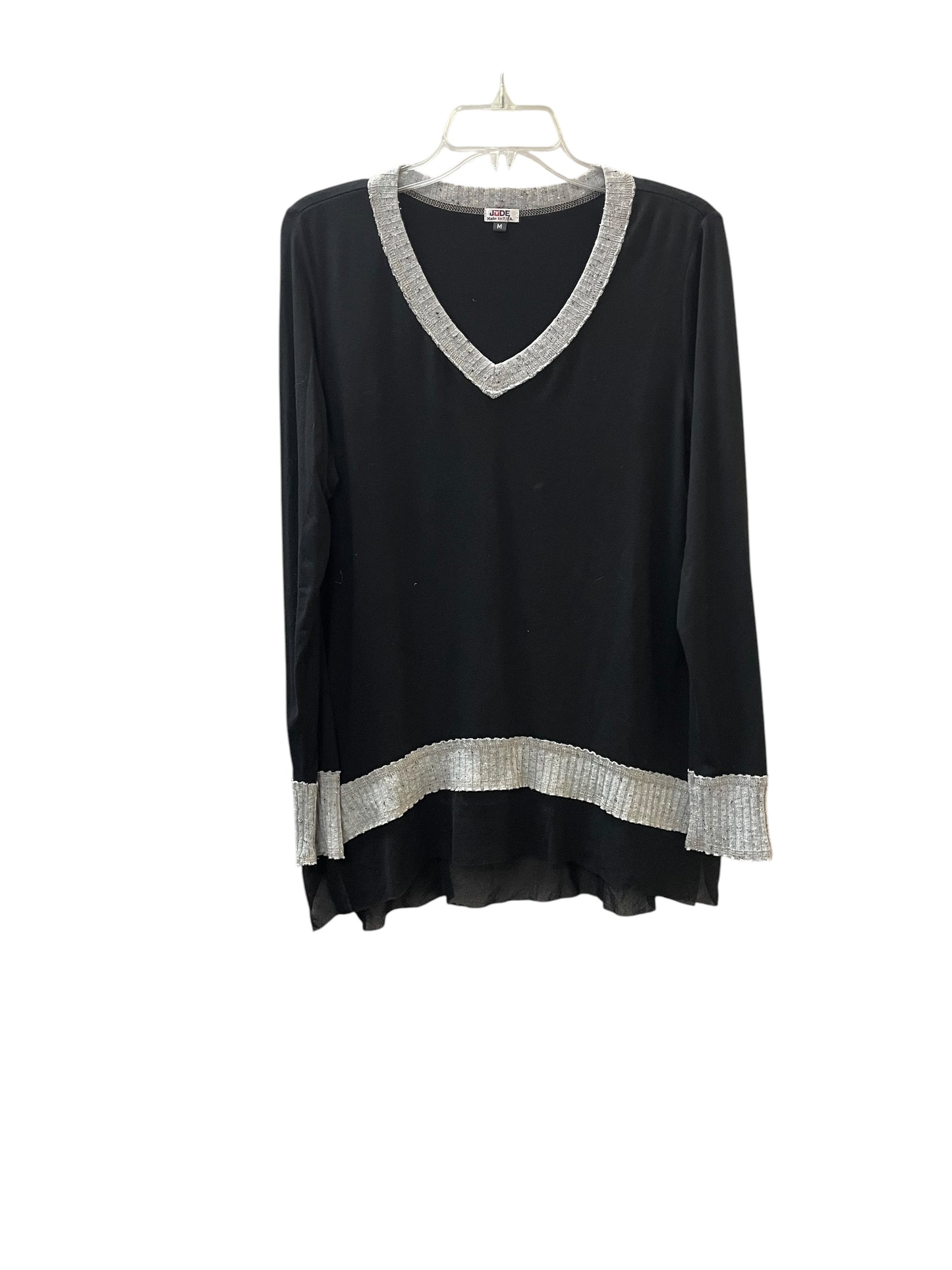 Top Ls By Jude In Black & Grey, Size:M