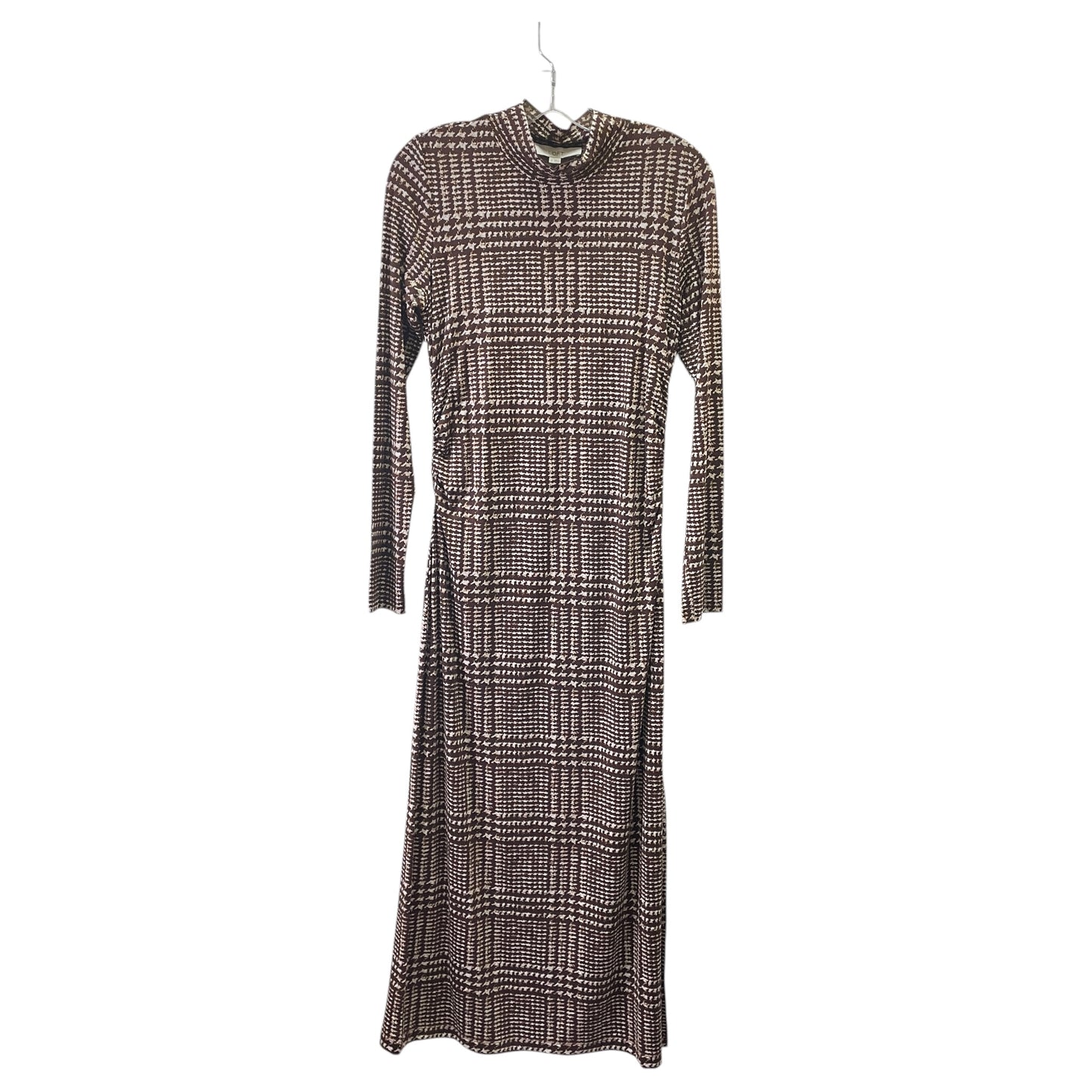 Dress Casual Maxi By Loft In Brown & Cream, Size:M