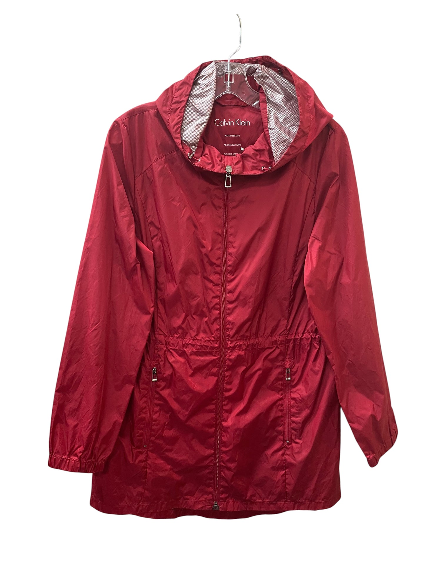 Jacket Windbreaker By Calvin Klein In Red, Size:M