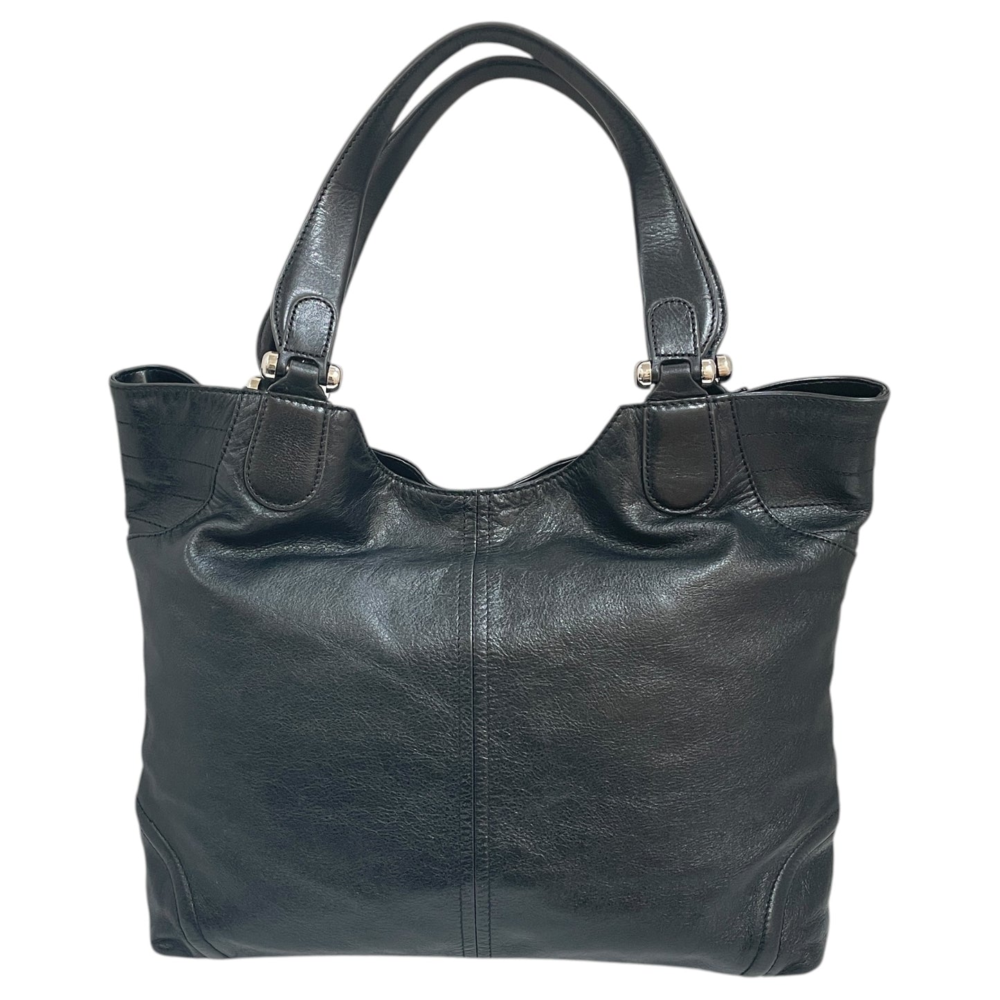 Handbag Leather By Anne Klein In Black, Size:Large
