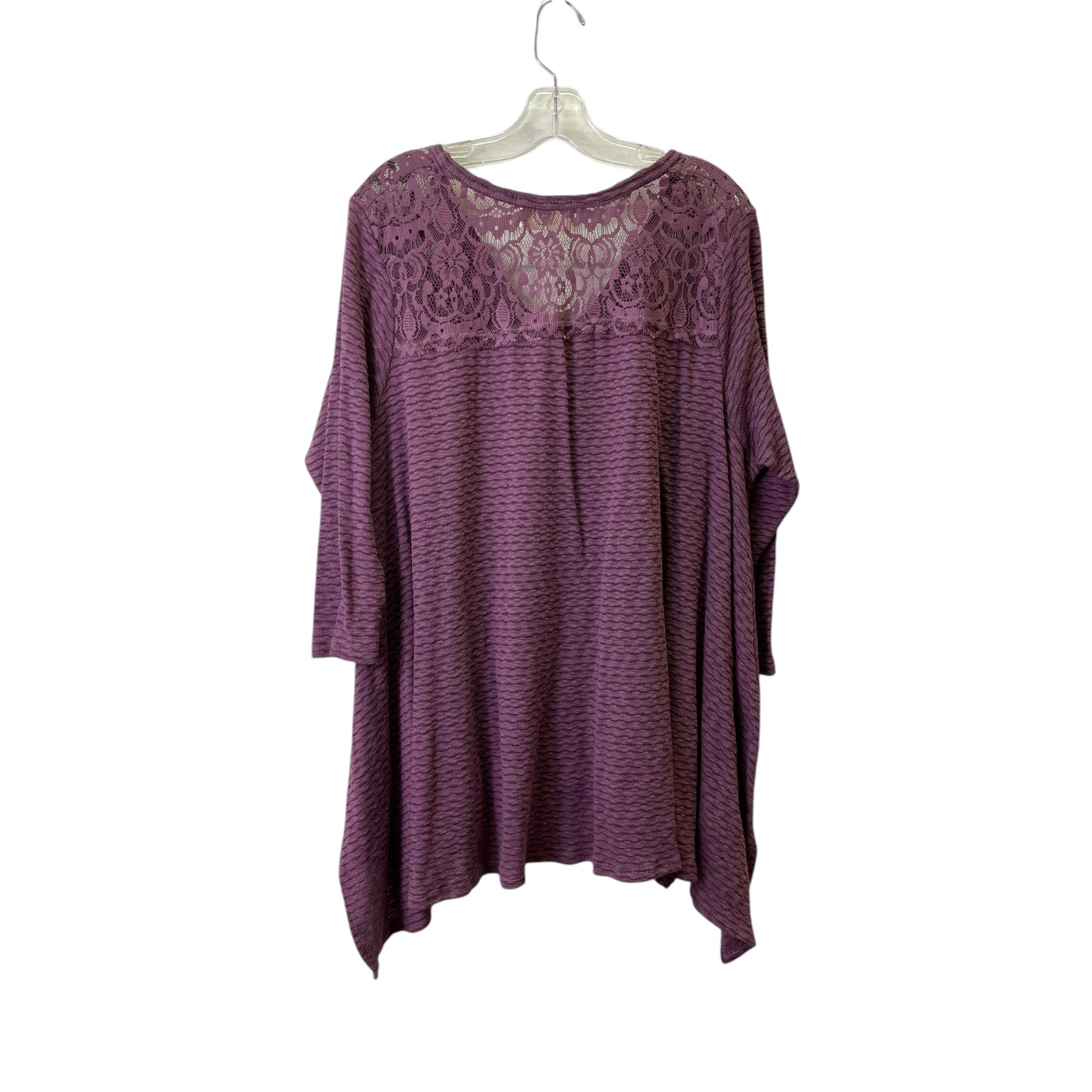 Top 3/4 Sleeve By Everleigh In Purple, Size:Xl