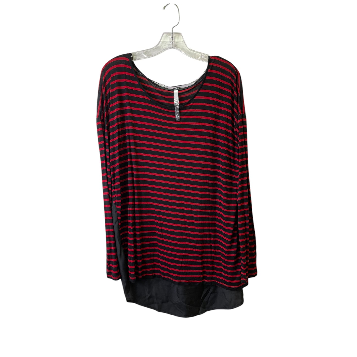 Top Ls By Kensie In Black & Red, Size:Xl