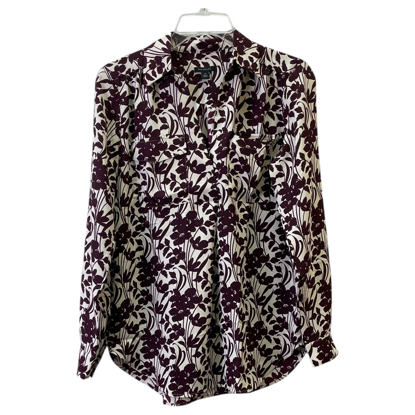 Top Ls By Ann Taylor In Maroon, Size:Xs