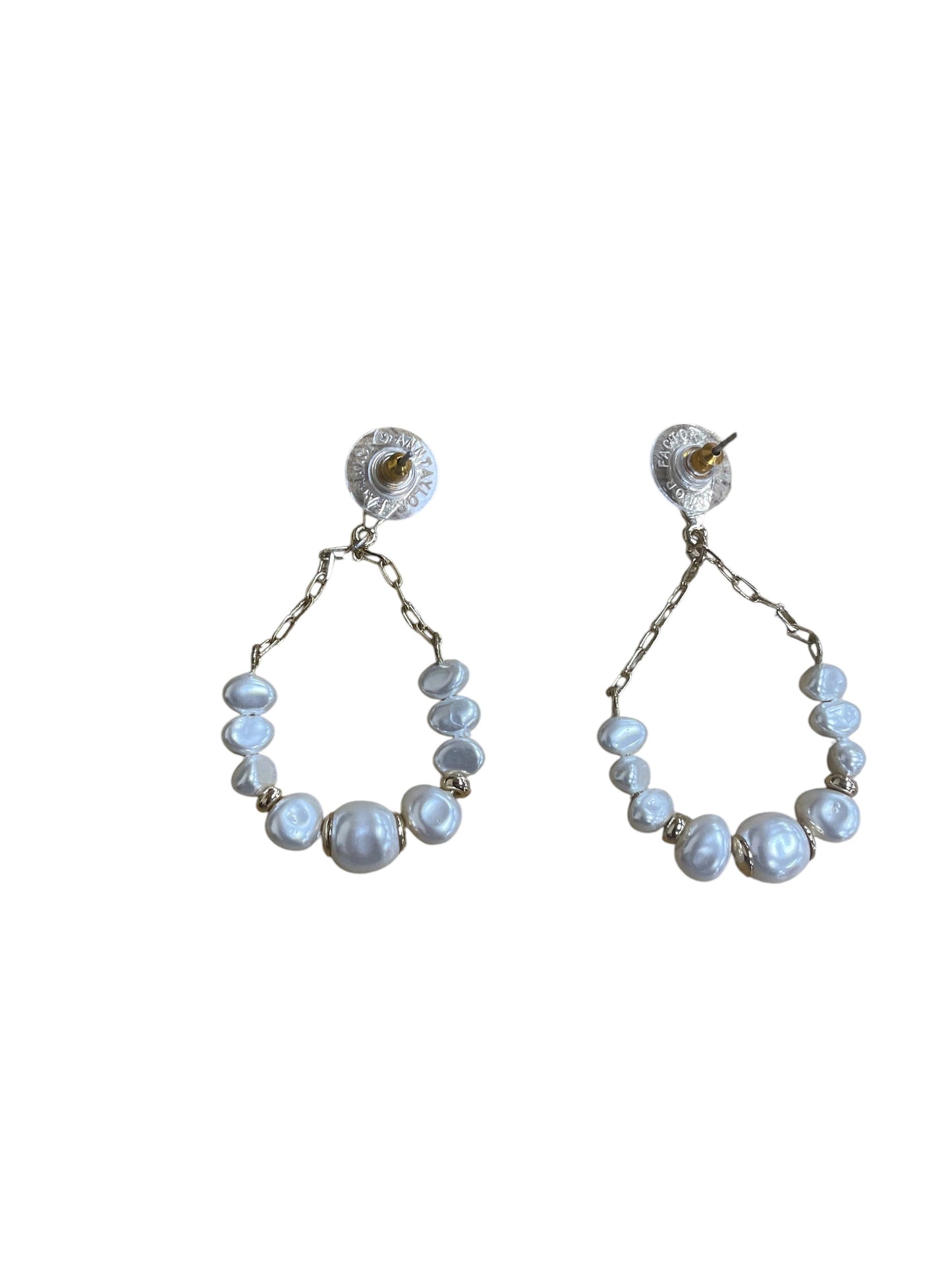 Earrings Dangle/Drop By Ann Taylor In Gold & White