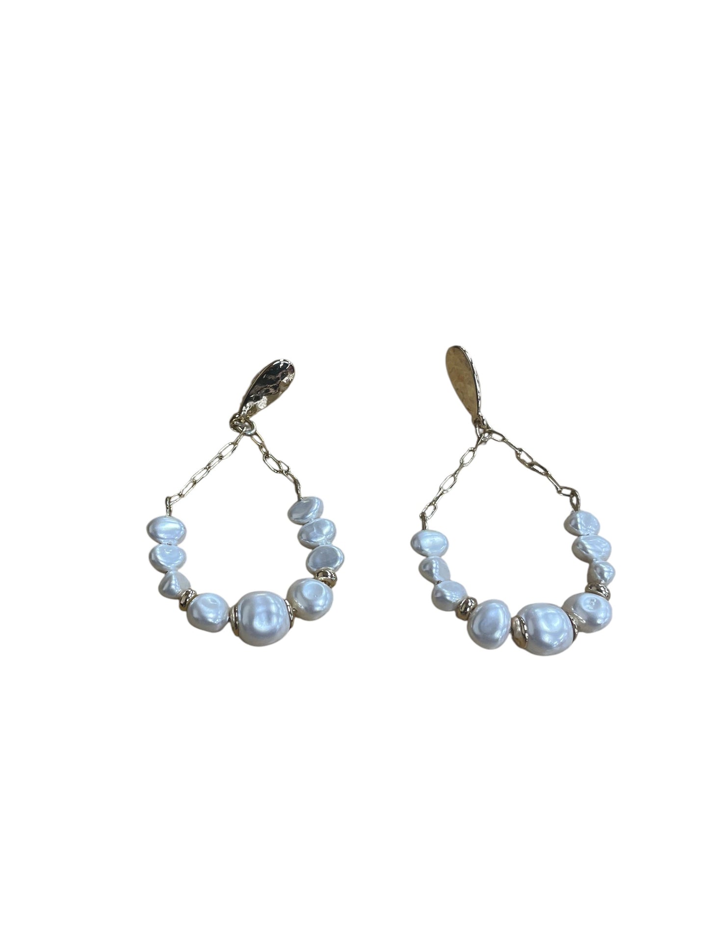 Earrings Dangle/Drop By Ann Taylor In Gold & White
