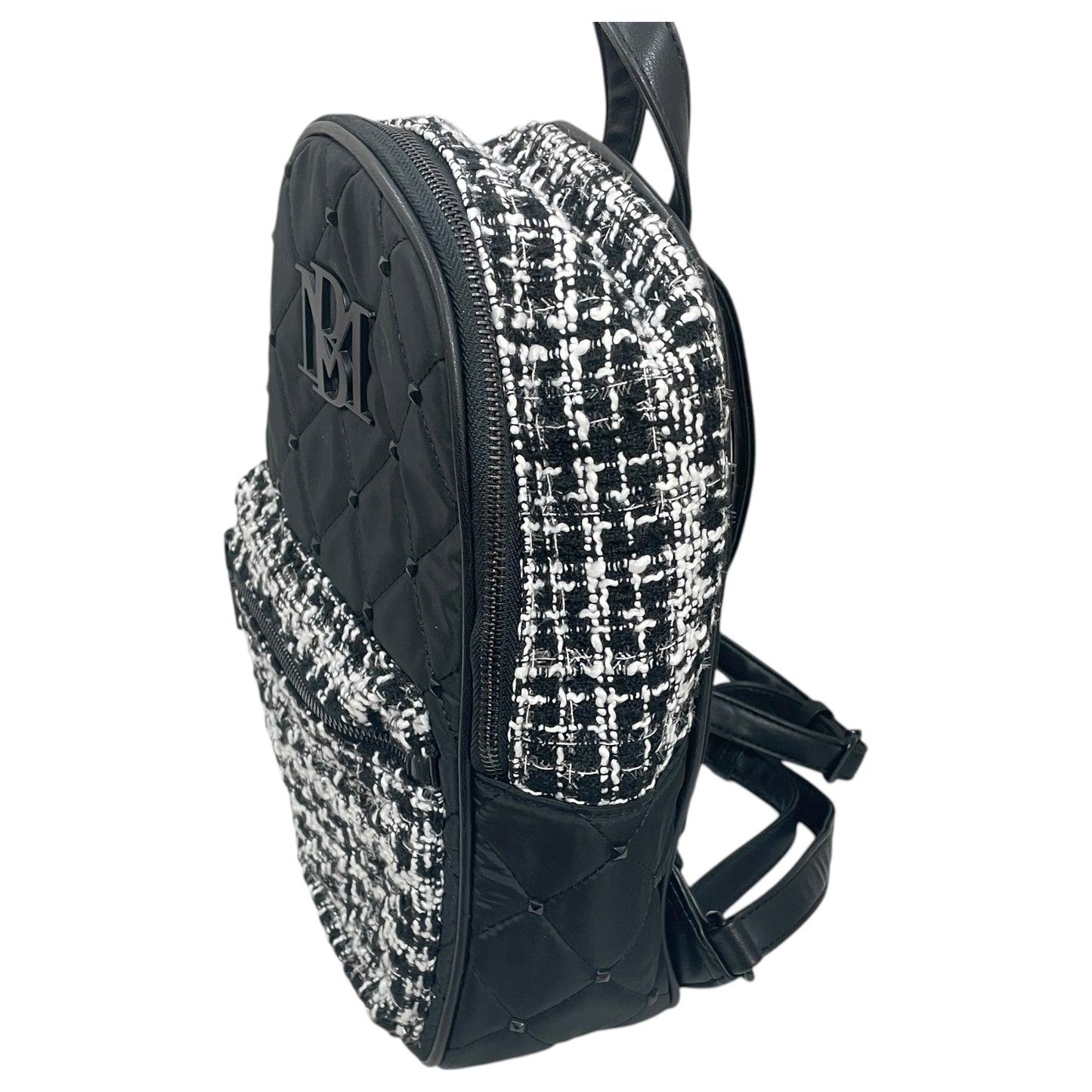 Backpack By Badgley Mischka In Black & White, Size:Medium