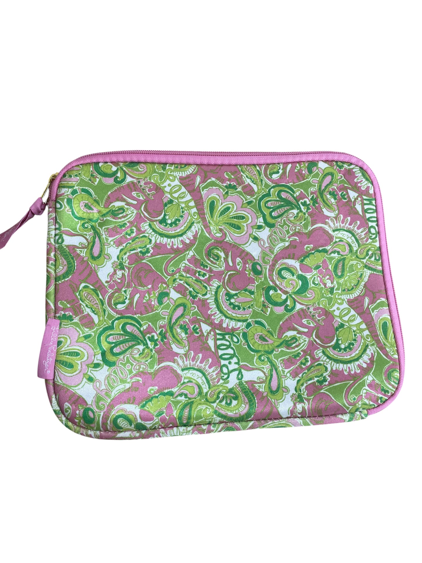 Laptop Bag Designer By Lilly Pulitzer In Green & Pink, Size:Small