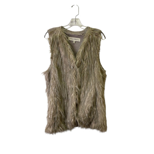 Vest Faux Fur & Sherpa By Sebby In Taupe, Size:Xl