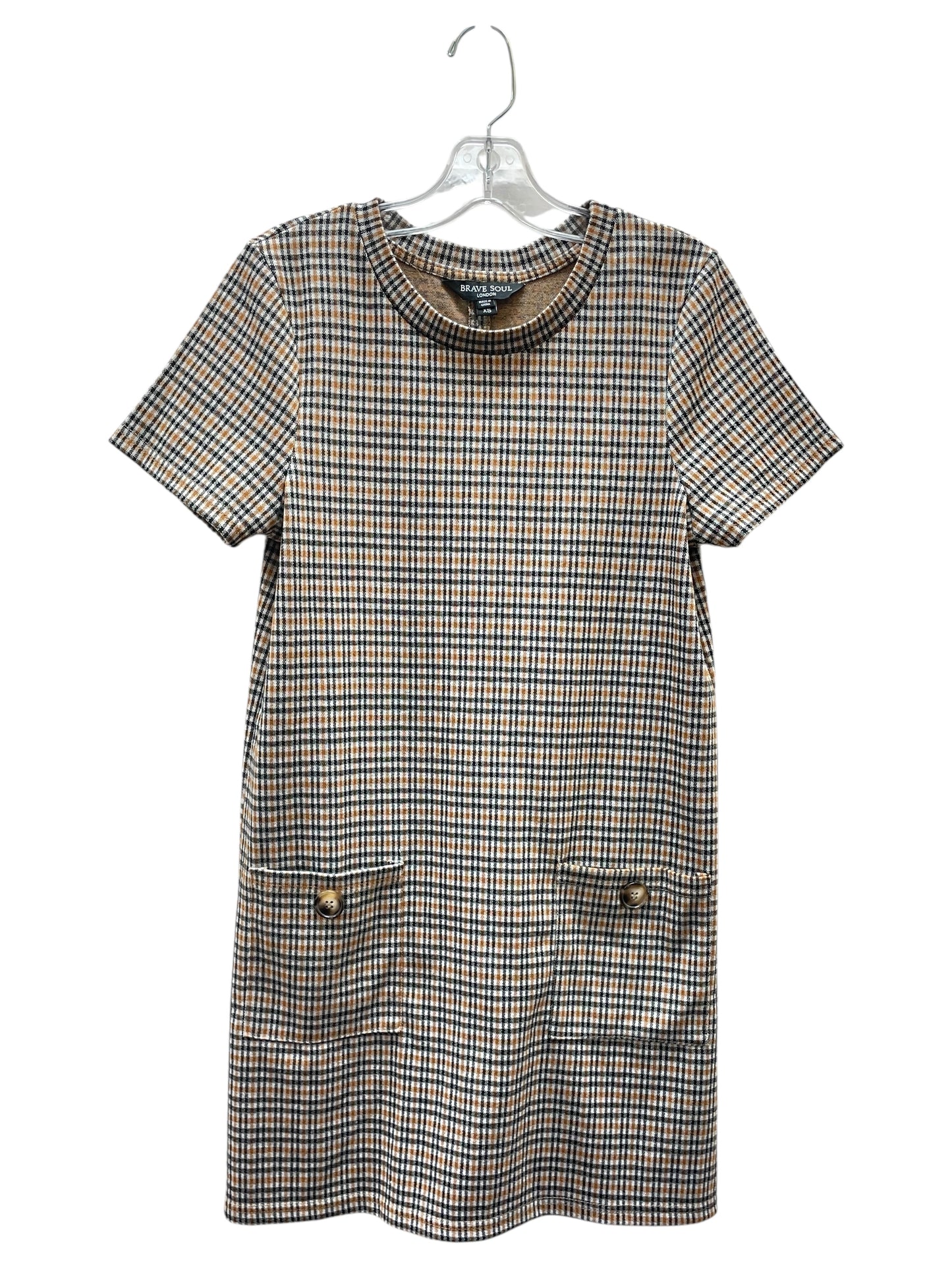 Dress Casual Midi By BRAVE SOUL In Plaid Pattern, Size:Xs