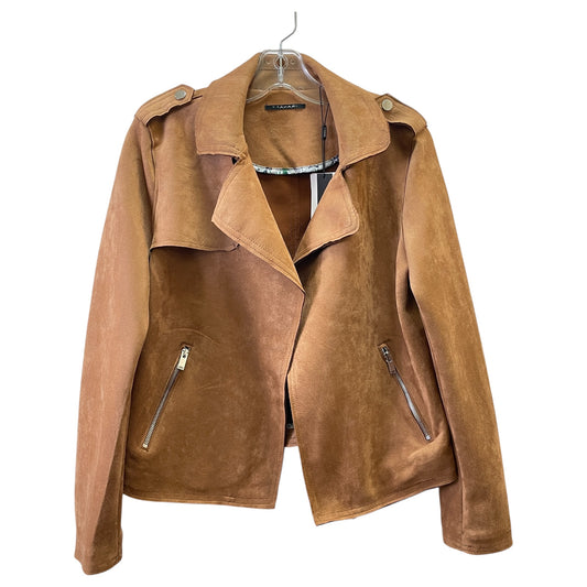 Cardigan By Tahari In Tan, Size:M