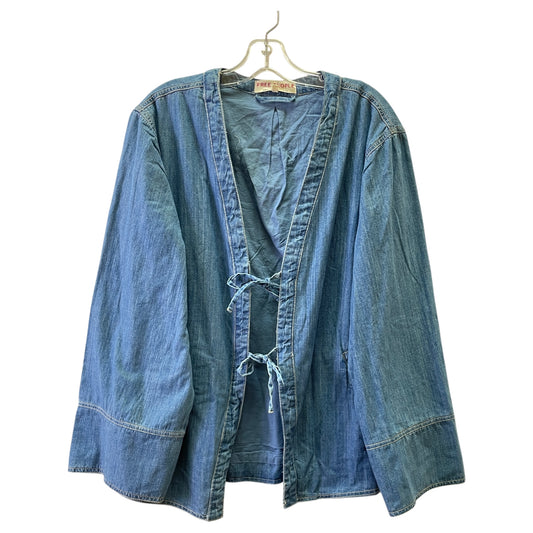 Blazer By Free People In Blue Denim, Size:L