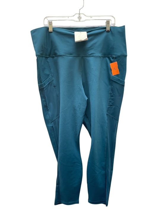 Athletic Capris By Fabletics In Teal, Size:3X