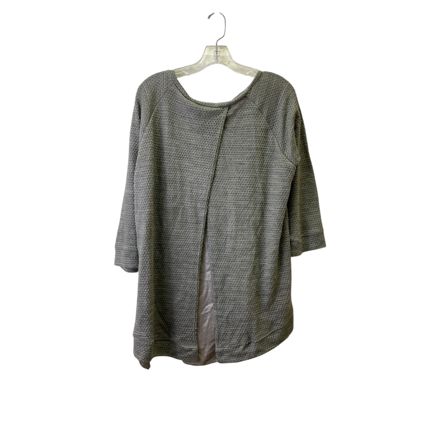 Top 3/4 Sleeve By Lola & Sophie In Grey, Size:Xl