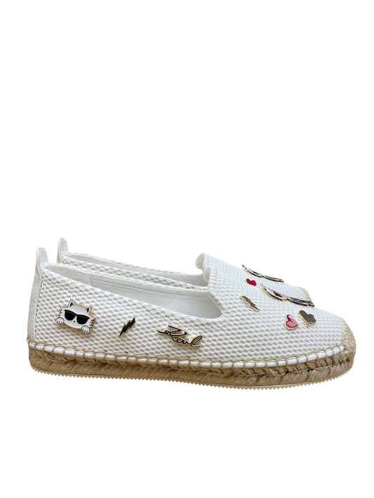 Shoes Designer By Karl Lagerfeld In White, Size:8.5