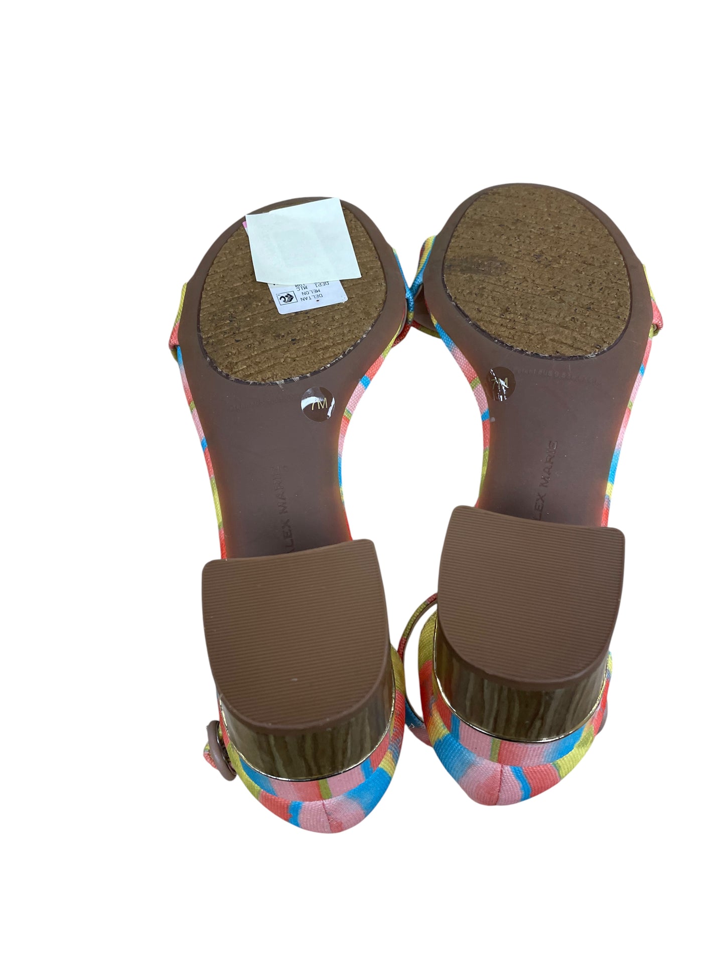 Sandals Heels Block By Alex Marie In Multi, Size:7