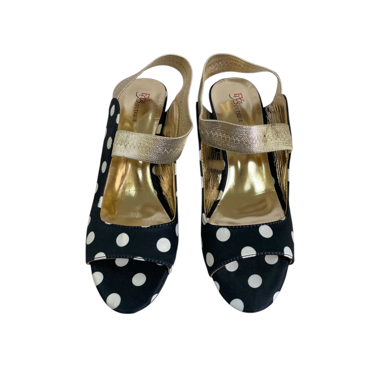 Shoes Heels Block By Ey Boutique In Black & White, Size:9.5
