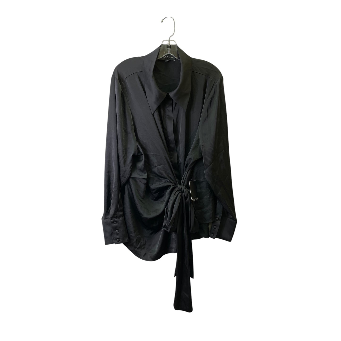 Top Ls By Eloquii In Black, Size:3X
