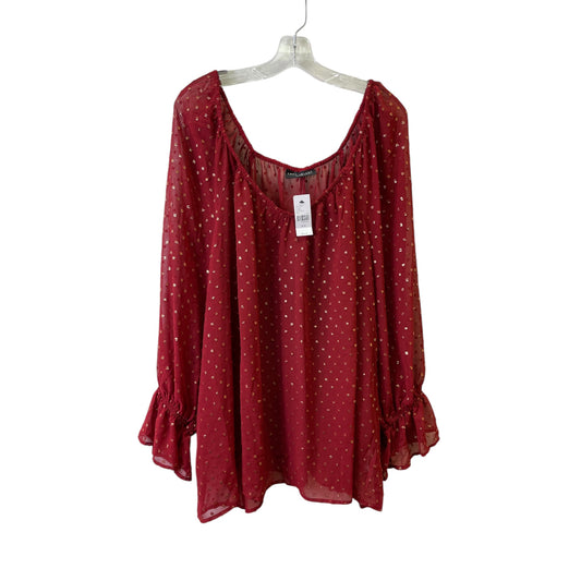 Top Ls Basic By Lane Bryant In Red, Size:3X