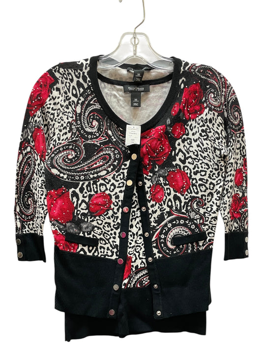 Top 2Pc 3/4 Sleeve By White House Black Market In Black & Red, Size:Xs