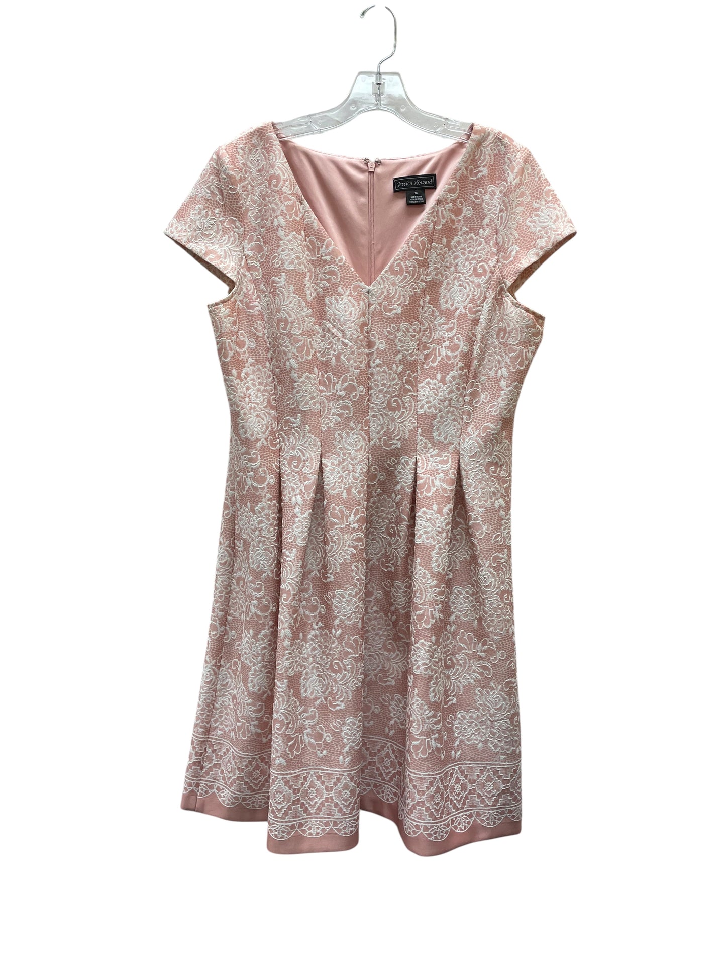Dress Party Short By Jessica Howard In Pink & White, Size:Xl