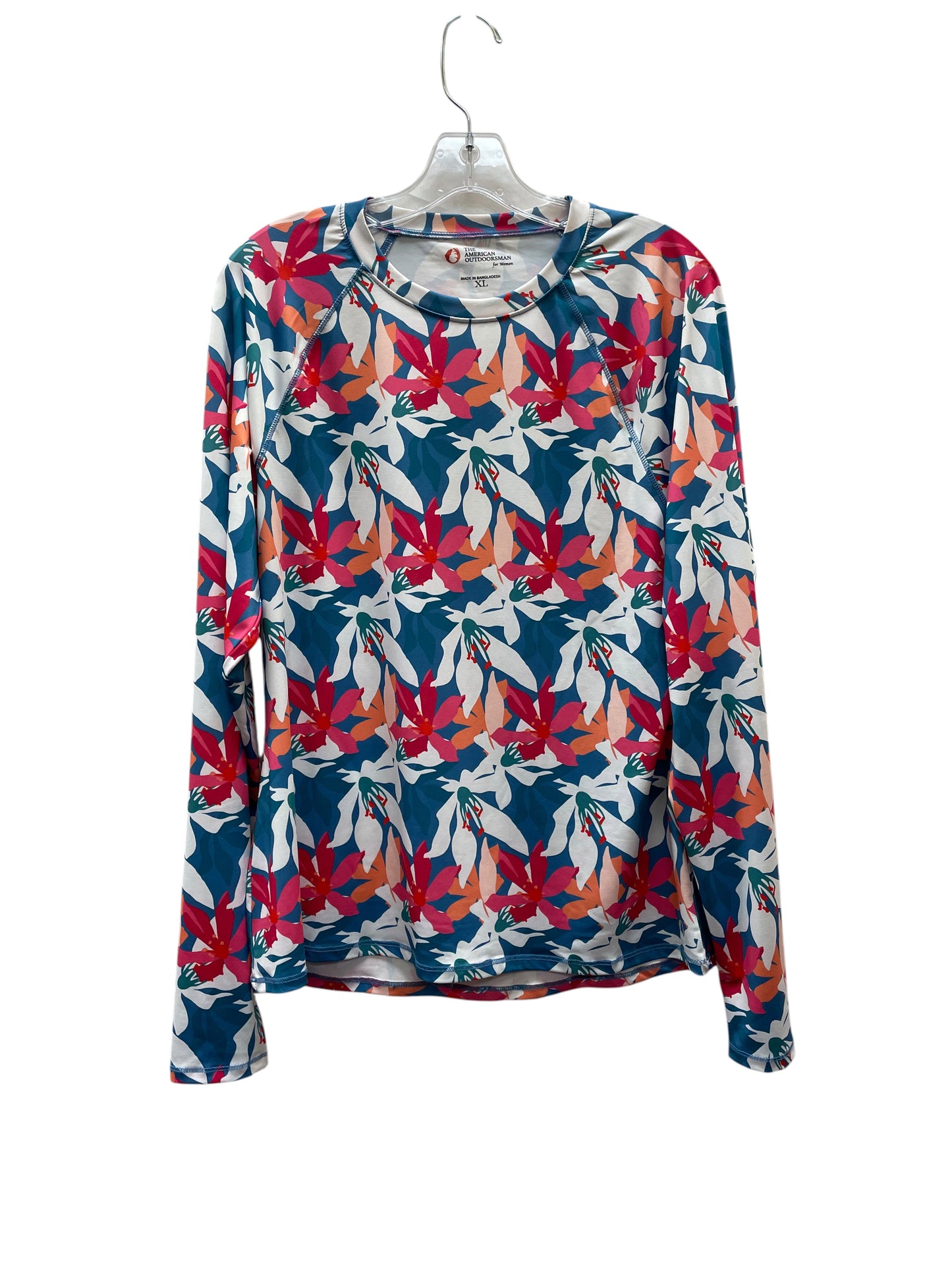 Athletic Top Ls Collar By The American Outdoorsman In Floral Print, Size:Xl
