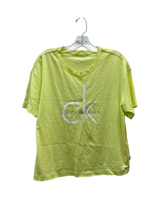 Top Ss Basic By Calvin Klein In Green, Size:L