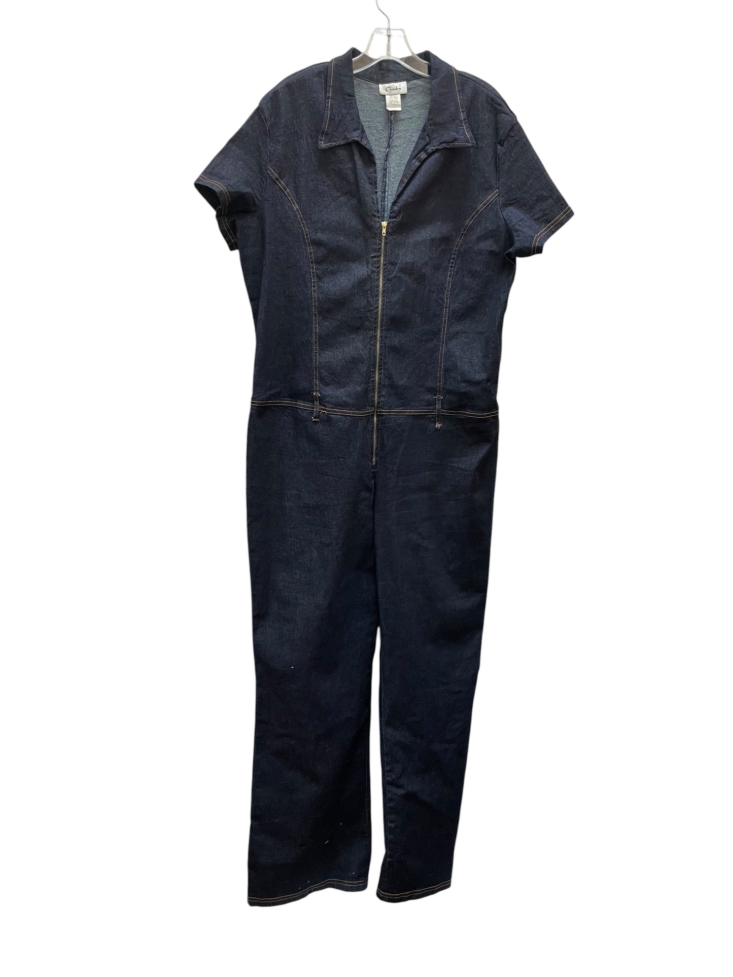 Jumpsuit By Cme In Blue Denim, Size:3X