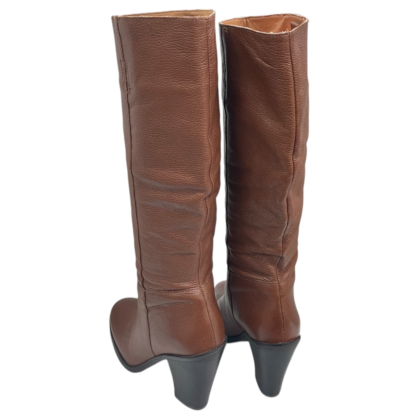 Boots Knee Heels By Cme In Brown, Size:7