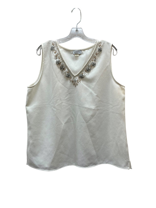 Top Sleeveless Basic By Tahari In White, Size:Xl